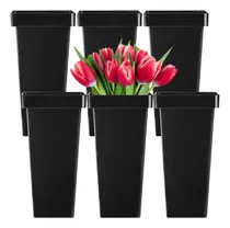 Comprar Kingrol Paquete De 6 Floreros De Plástico, Florero Cuadrado 
