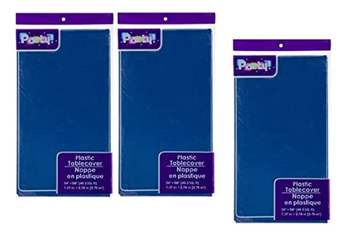 Manteles De Plástico Desechables Para Mesa, Azul, Marca Pyle