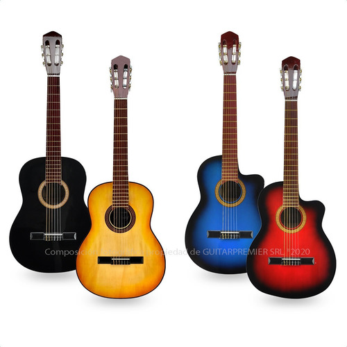 Imagen 9 de 10 de Guitarra Electrocriolla C/ Corte Acustica Funda Pua Colores