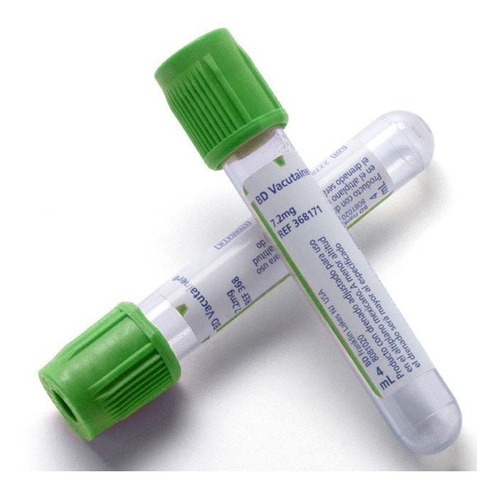 Tubos Tapa Verde Vacutainer B.d. 4 Ml  ® X 100 Unds