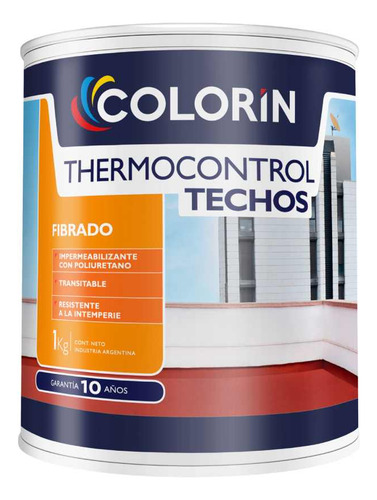 Impermeabilizante Techos Thermocontrol Fibrado Blanco 1 Kg