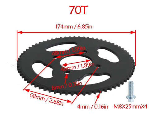 Cadena 219h Para Go Kart Karting 70 Dientes 1.890 In Id