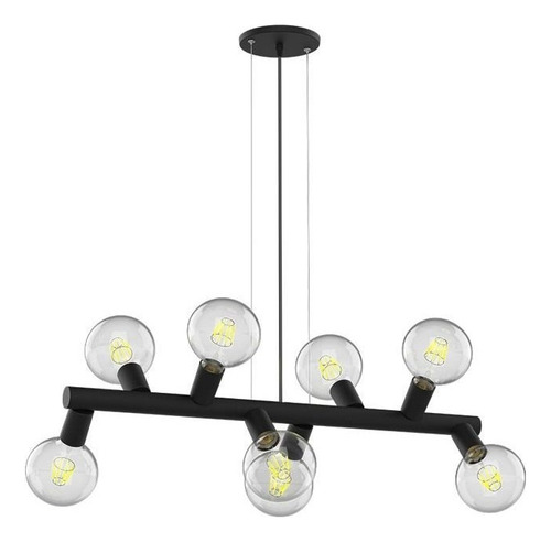 Lustre Pendente Taschibra Amora Preto Bivolt E27 110V/220V