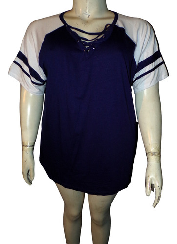 Blusa Azul Marino Y Blanca Casual Talla 4x / 5x American