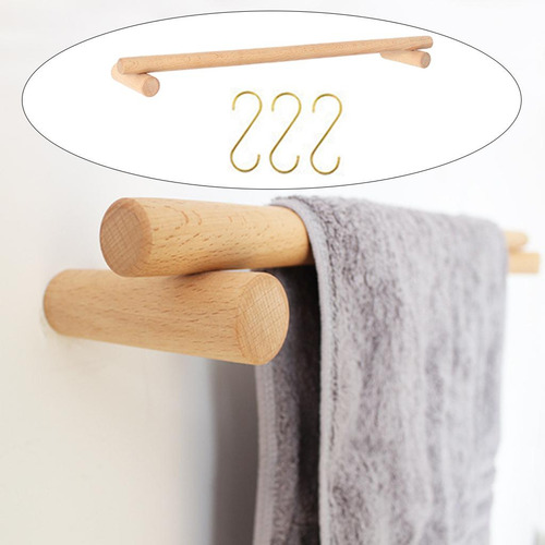 Toallero De Madera Simple Estante De Almacenamiento Los 60cm