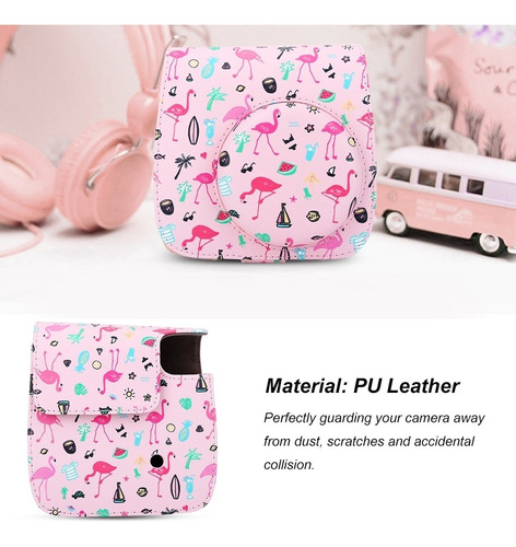 Para Fujifilm Instax Mini 8 8+ 9 Câmera Flor De Couro Carry