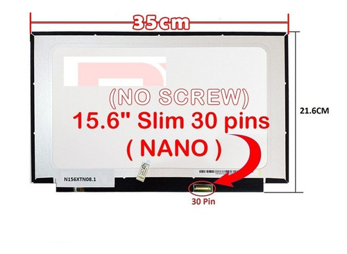 Imagen 3 de 4 de Pantalla Led Ultra Slim 15.6 Pul 30 Pines Asus Nano Edge