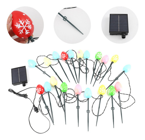 Luces Decorativas Solares Con Forma De Huevo De Pascua, 20 L
