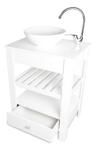 Imagen 4 de 7 de Vanitory 100% Laqueado Blanco Oscuro 60cm (mueble Solo)