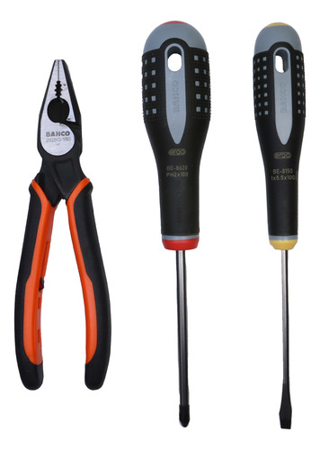 Set Destornillador Ergo + Alicate Universal Ergo 3 Pzas.