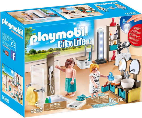 Bloques Para Armar Playmobil City Life Baño 60 Piezas