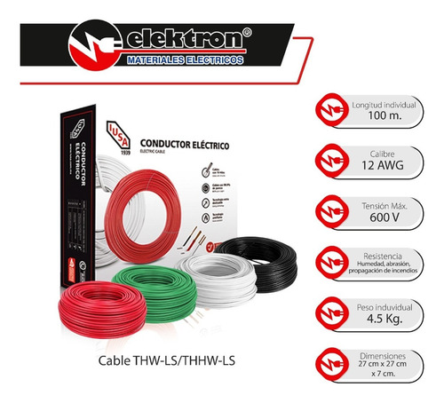 Imagen 3 de 7 de Kit 2 Cajas 100 Mts Cal 12 Iusa.