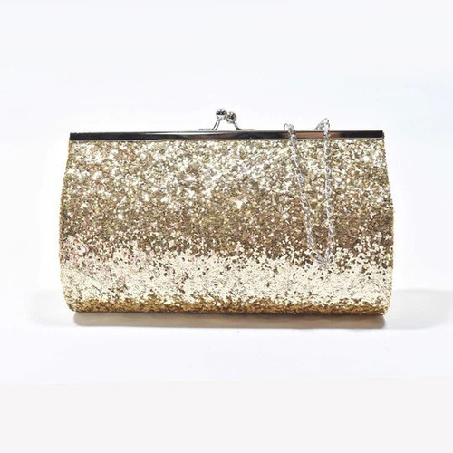 Sobre Clutch Cartera Mujer Fiesta Noche Glitter C/ Cadenitas