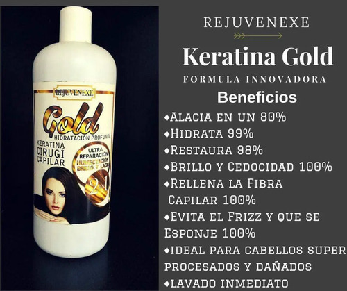Keratina Alaciado Gold Rejuvenexe 1/4 Lto. | Envío gratis