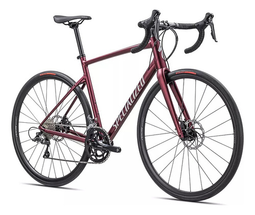 Bicicleta Specialized De Ruta Allez E5 Disc Color Satin Maroon/Silver Dust/Flo Red Tamaño del cuadro 61