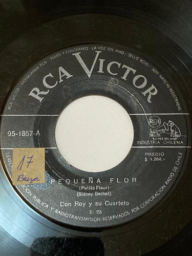 Vinilo Single De Don Roy  Clarinete Azul(108y