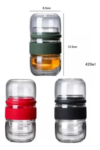 / Juego De Té Portátil De Viaje, Botella Infusora De Vidrio