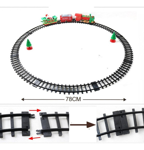 Tren Eléctrico Navideño Con Rieles Juego De Tren Navideño