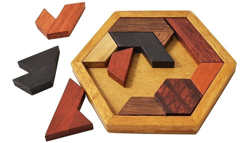 Kingzhuo Rompecabezas Hexágono Tangram Rompecabezas De...