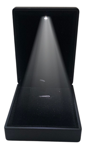 Porta Joias Iluminado Led Estojo Para Colar Caixa Para Joias Cor Preto