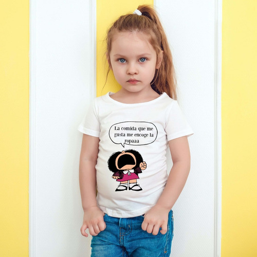 Imagen 3 de 5 de Remera Mafalda Texto Modal Cal Premium Hombre Mujer Niños