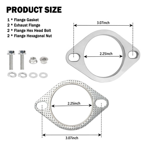 Kit De Reparación De Brida De Escape De 2 Pernos De 3 ...