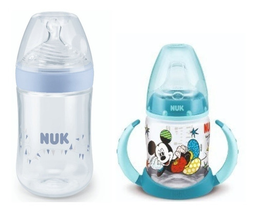 Kit Mamadeira Nuk Essence 260ml + Copo De Treinamento Mickey