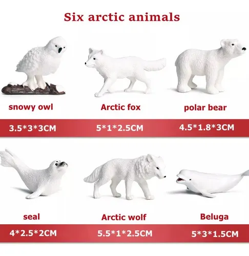 32 Piezas: Animal Polar Salvaje Del Ártico, Oso Y Ballena