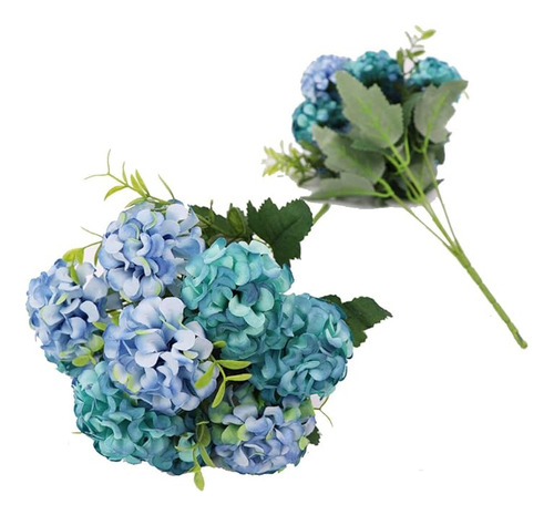 Crt Gucy 2 Racimos 10 Cabezas Flores Seda Hortensias Ramo Fl