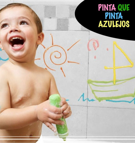 Imagen 4 de 10 de Pinta Azulejos Jabón Líquido Infantil Niños Colores Baño