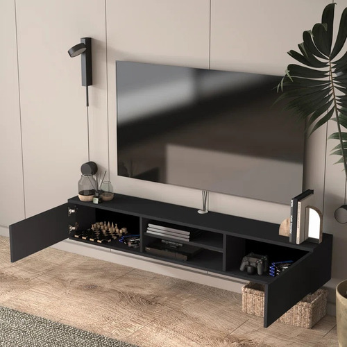 Mueble Para Tv Rack Bug 1.70 Melamina 100% Moderno Negro