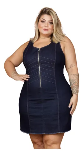 Vestido Jeans Tubinho Plus Size | MercadoLivre 📦