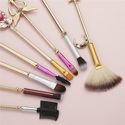8 brochas maquillaje sailor moon anime kawaii profesionales
