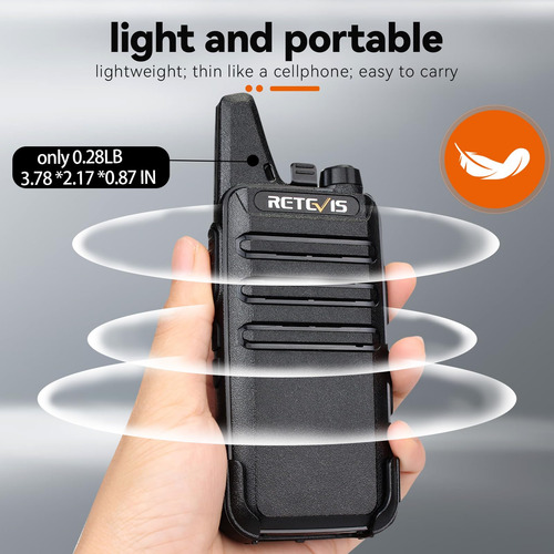 Retevis Radio Bidireccional Rt22 Recargable De Largo Alcance Negro Bandas De Frecuencia