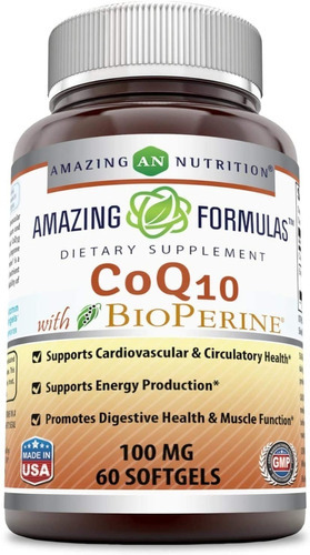 Coq10 Con Bioperine Premium 100mg 60 Capsulas Eg Q13 Sabor Nd