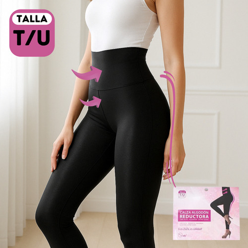 Calza Reductora Mujer De Algodón Con Polar Levanta Cola