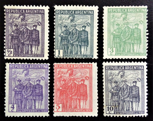 Argentina, Serie Gj 670-5 Revoluc. Chicos 1930 Nueva L14624