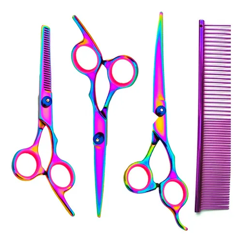 Set Peluquería Canina Tijeras Perro Profesionales Y Estuche