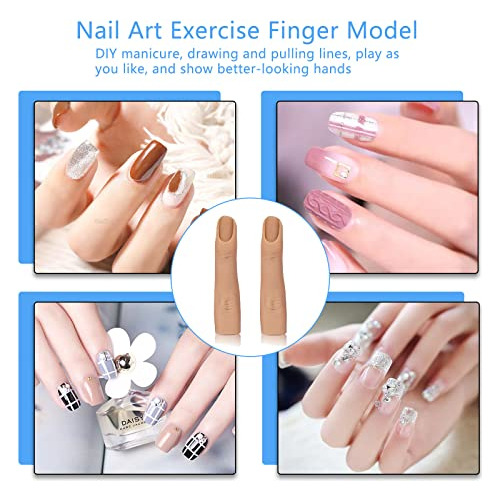 Dedo De Silicona Para Entrenamiento De Uñas Postizas, 2 Unid