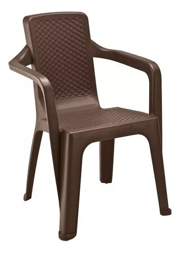 Silla Terraza Eterna Con Brazo Wengue Modelo Ratan