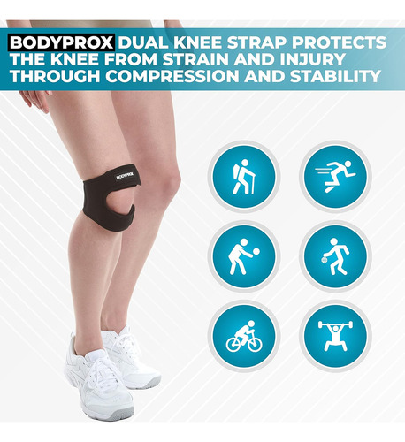 Rodillera Bodyprox, Talla L, Neopreno, Ligero, 30-45 Cm, Neg