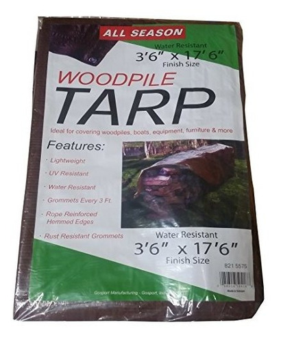 Woodpile Poly Tarp 4 18 Marron Ligero Resistente Rayo