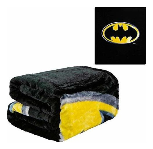 Jpi Batman Emblema Super Suave Felpa Manta 100% Poliéster D