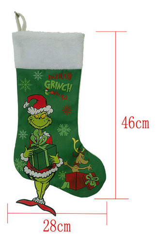 Mc Adornos Navideños Calcetín Navideño Grinch