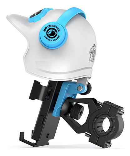 Suporte Celular Estilo Capacete Moto -proteção Solar E Chuva Cor Azul e Preto