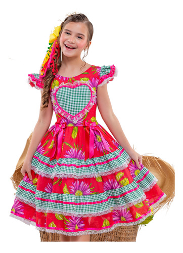 Vestido Infantil Festa Junina Em Xitão Meu Xodó Pililim