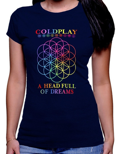 Camiseta Premium Dama Estampada Coldplay A Head Full