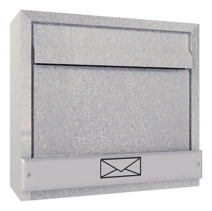 Caixa Correio Carta Horizontal Galvanizada - Pear Brasil Galvanizado - Sem Pintura