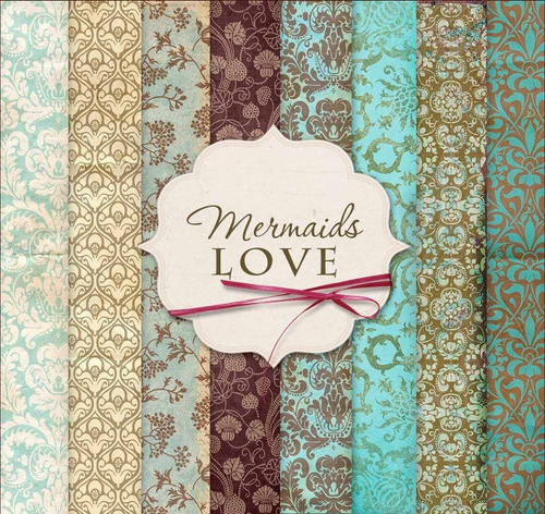 Kit Vectores Papel Digital Shabby Chic Mermaids Love