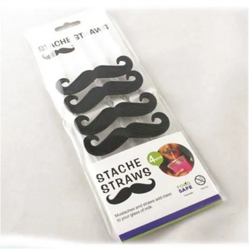 Sorbete Pajitas X 4 Reutilizable Bigotes Mostacho Diseño